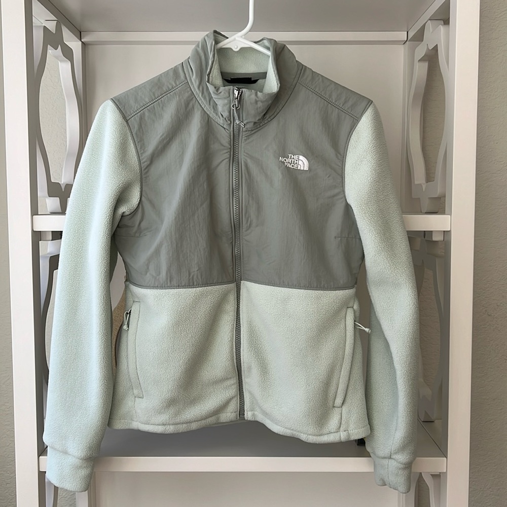The North Face Denali Women’s Fleece Full Zip Jacket Coat Minty Green Size M